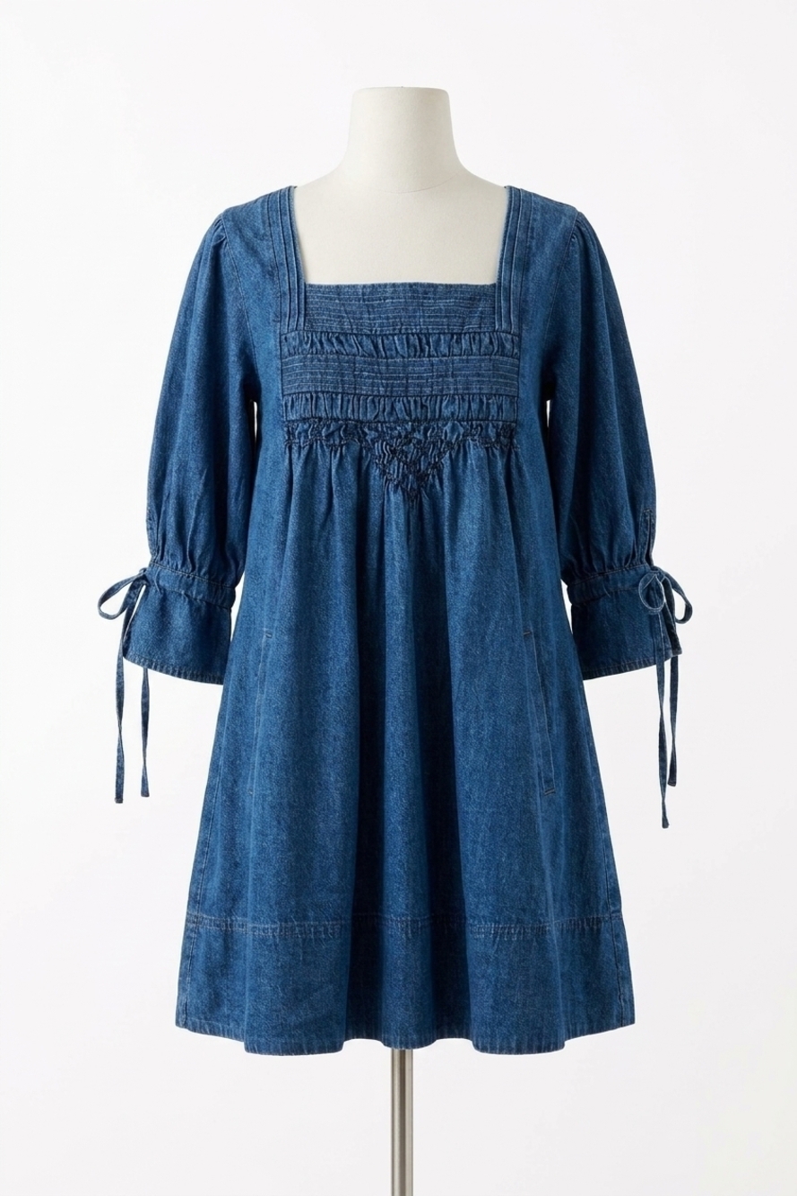 NEW FREE PEOPLE sonora denim mini dress in midnight rinse